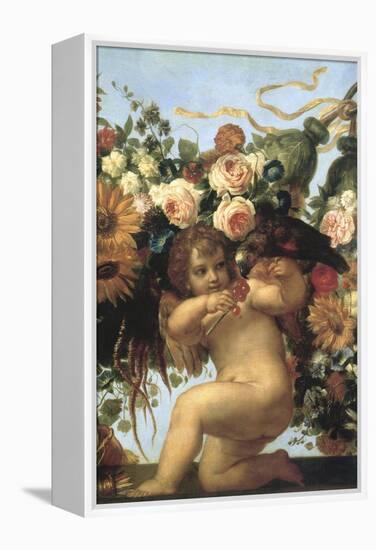 Cherub and Parrot-null-Framed Premier Image Canvas