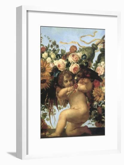 Cherub and Parrot-null-Framed Giclee Print