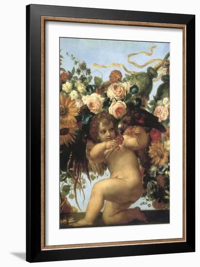 Cherub and Parrot-null-Framed Giclee Print