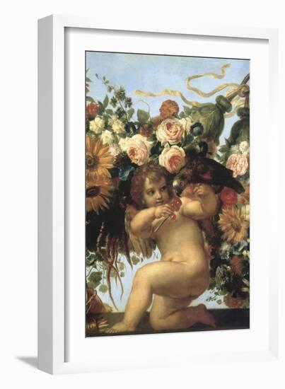 Cherub and Parrot-null-Framed Giclee Print