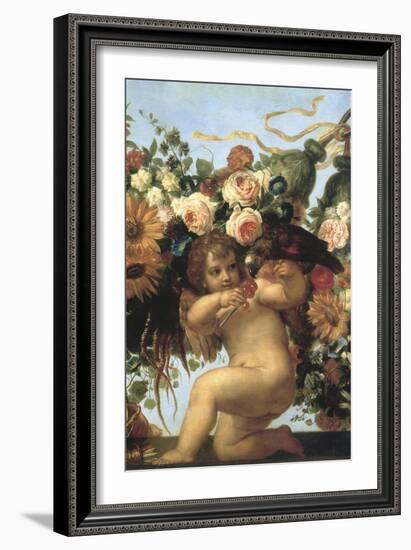 Cherub and Parrot-null-Framed Giclee Print