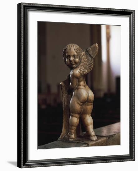 Cherub Coat-Of-Arms Holder-Agostino Di Duccio-Framed Giclee Print