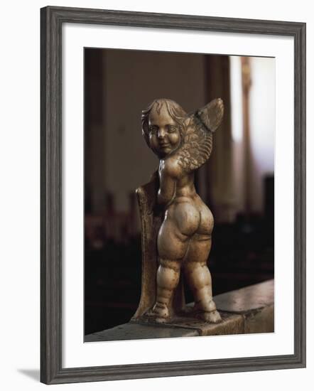 Cherub Coat-Of-Arms Holder-Agostino Di Duccio-Framed Giclee Print