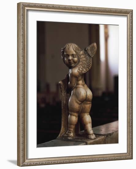 Cherub Coat-Of-Arms Holder-Agostino Di Duccio-Framed Giclee Print