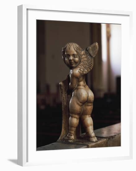 Cherub Coat-Of-Arms Holder-Agostino Di Duccio-Framed Giclee Print