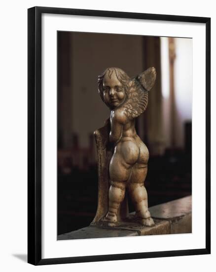 Cherub Coat-Of-Arms Holder-Agostino Di Duccio-Framed Giclee Print