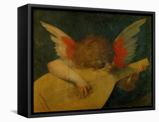 Cherub making music,1522-Fiorentino Rosso-Framed Premier Image Canvas