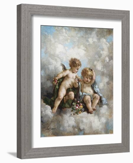 Cherubs in the Clouds-Charles Lutyens-Framed Giclee Print