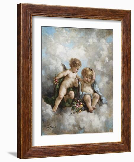 Cherubs in the Clouds-Charles Lutyens-Framed Giclee Print