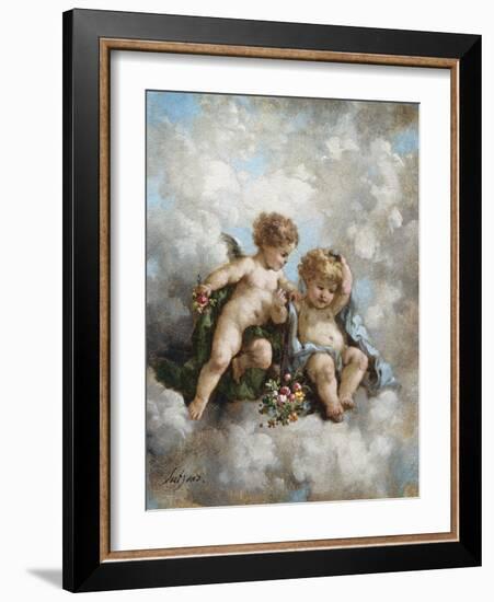 Cherubs in the Clouds-Charles Lutyens-Framed Giclee Print