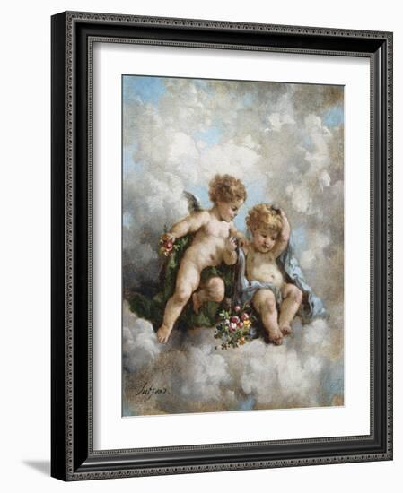 Cherubs in the Clouds-Charles Lutyens-Framed Giclee Print