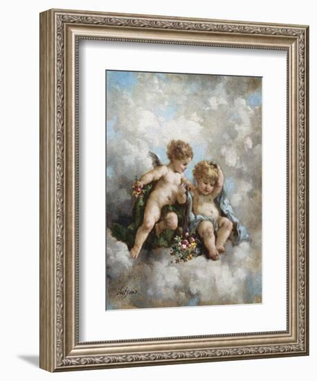 Cherubs in the Clouds-Charles Lutyens-Framed Giclee Print