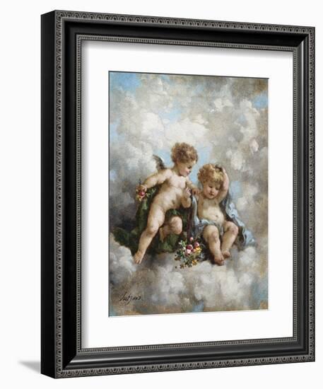 Cherubs in the Clouds-Charles Lutyens-Framed Giclee Print