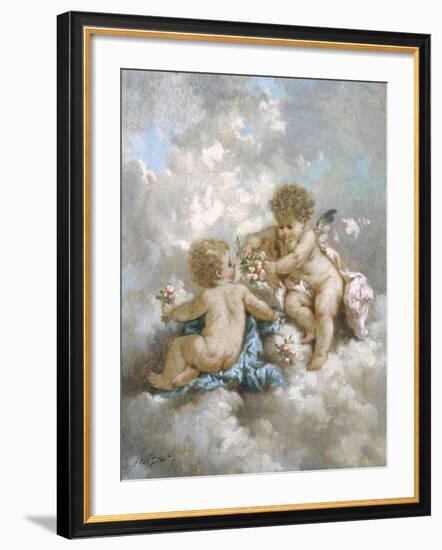 Cherubs Making Posies-Charles Lutyens-Framed Giclee Print