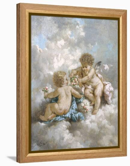 Cherubs Making Posies-Charles Lutyens-Framed Premier Image Canvas