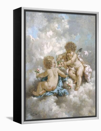 Cherubs Making Posies-Charles Lutyens-Framed Premier Image Canvas