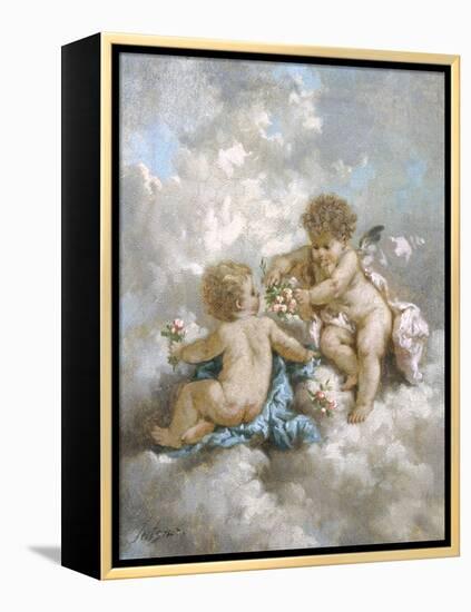 Cherubs Making Posies-Charles Lutyens-Framed Premier Image Canvas