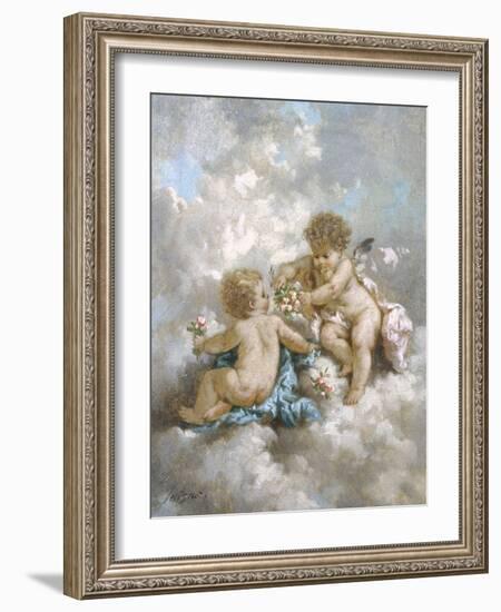 Cherubs Making Posies-Charles Lutyens-Framed Giclee Print