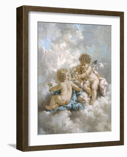 Cherubs Making Posies-Charles Lutyens-Framed Giclee Print