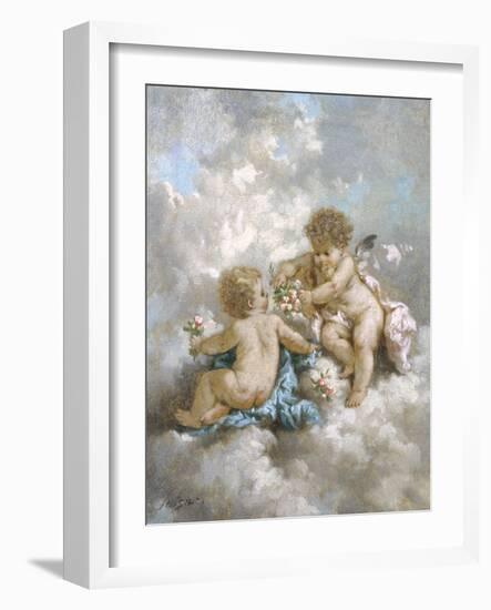 Cherubs Making Posies-Charles Lutyens-Framed Giclee Print