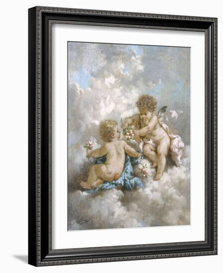 Cherubs Making Posies-Charles Lutyens-Framed Giclee Print