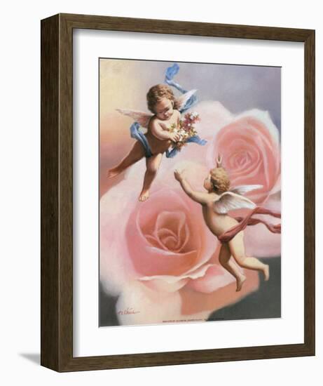 Cherubs' Rose-T^ C^ Chiu-Framed Art Print