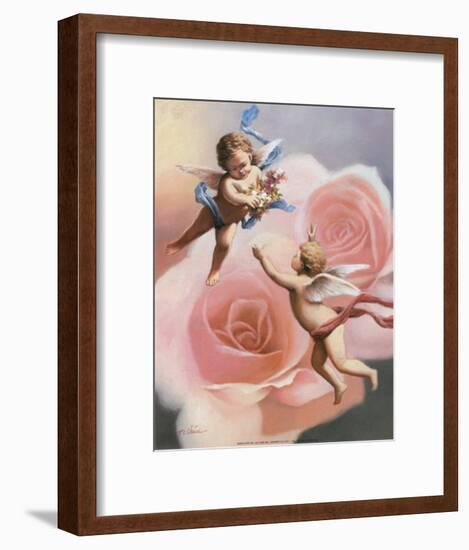 Cherubs' Rose-T^ C^ Chiu-Framed Art Print