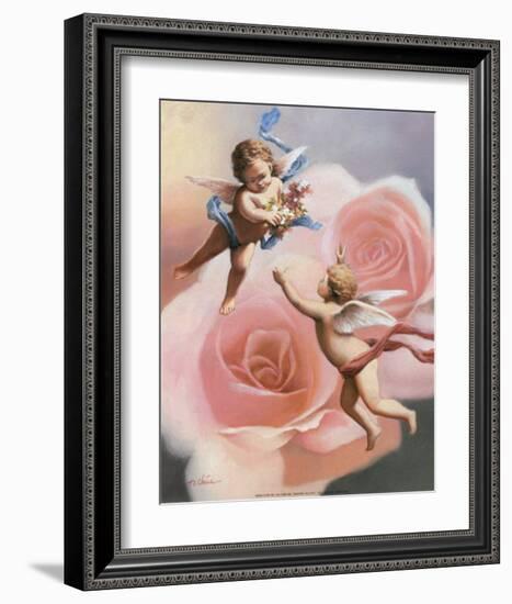 Cherubs' Rose-T^ C^ Chiu-Framed Art Print