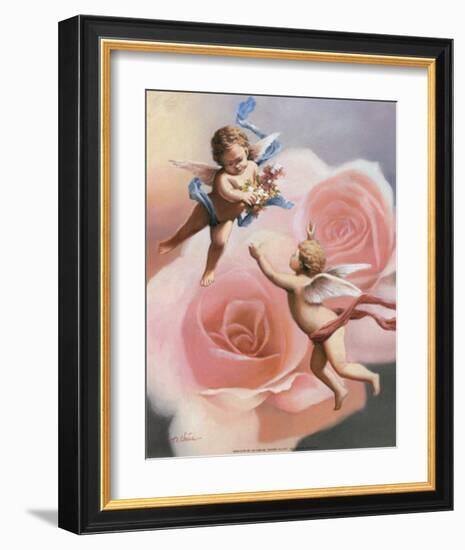 Cherubs' Rose-T^ C^ Chiu-Framed Art Print