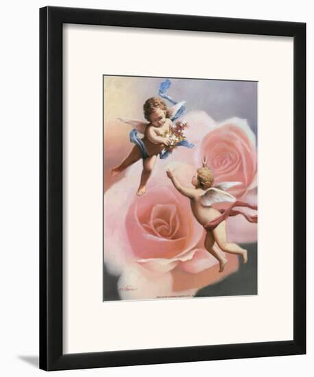 Cherubs' Rose-T^ C^ Chiu-Framed Art Print