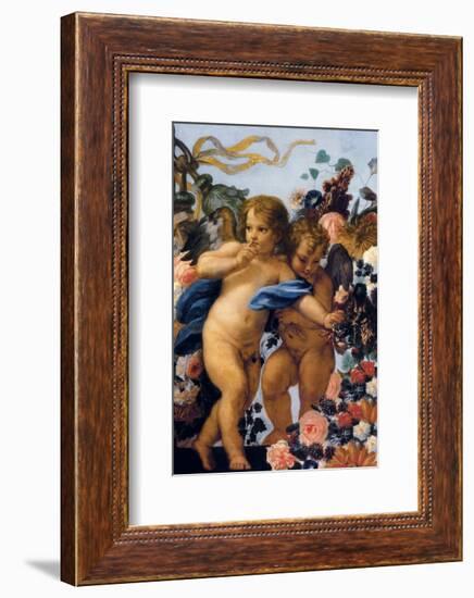 Cherubs with Garland of Flowers, Detail-Carlo Maratti-Framed Premium Giclee Print