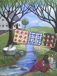 Old New England Seaside 4th of July Celebration-Cheryl Bartley-Giclee Print