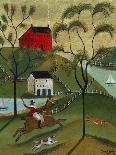 Pumpkin Barn Autumn Folk Art Cheryl Bartley-Cheryl Bartley-Framed Giclee Print