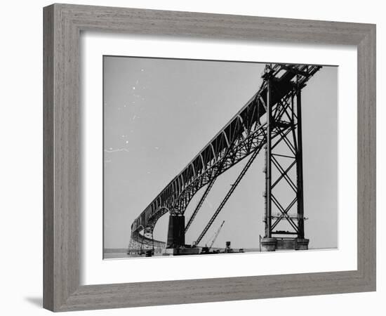 Chesapeake Bay Bridge, Final Span of 4-Mile-Long Bridge Fitted into Place-null-Framed Photographic Print