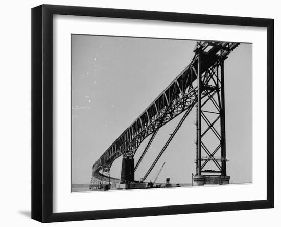 Chesapeake Bay Bridge, Final Span of 4-Mile-Long Bridge Fitted into Place-null-Framed Photographic Print