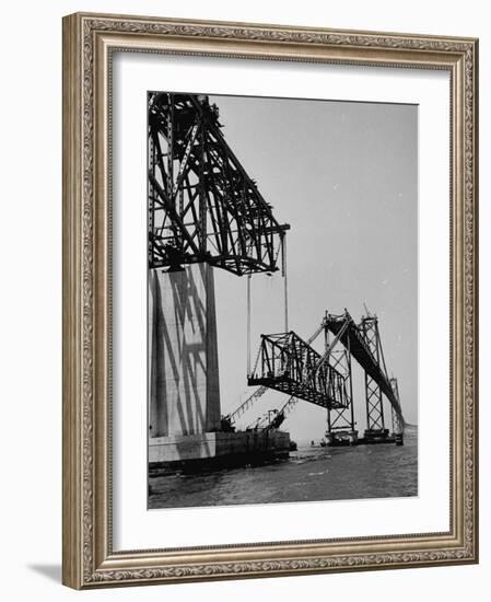 Chesapeake Bay Bridge, Final Span of 4-Mile-Long Bridge Fitted into Place-null-Framed Photographic Print
