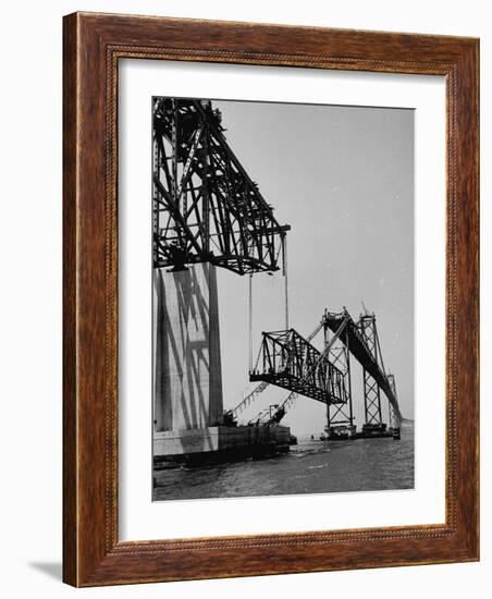 Chesapeake Bay Bridge, Final Span of 4-Mile-Long Bridge Fitted into Place-null-Framed Photographic Print
