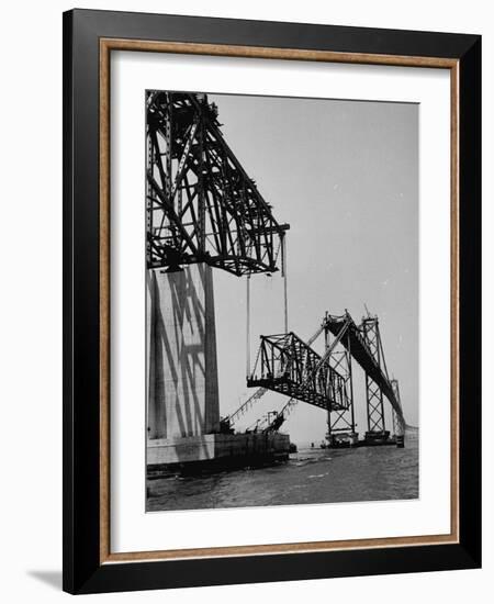 Chesapeake Bay Bridge, Final Span of 4-Mile-Long Bridge Fitted into Place-null-Framed Photographic Print