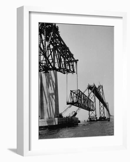 Chesapeake Bay Bridge, Final Span of 4-Mile-Long Bridge Fitted into Place-null-Framed Photographic Print