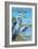 Chesapeake Bay, Maryland - Blue Heron-Lantern Press-Framed Art Print