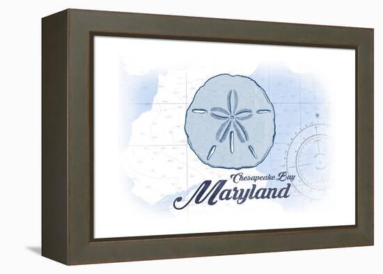 Chesapeake Bay, Maryland - Sand Dollar - Blue - Coastal Icon-Lantern Press-Framed Stretched Canvas