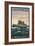 Chesapeake Bay Tugboat Scene-Lantern Press-Framed Art Print