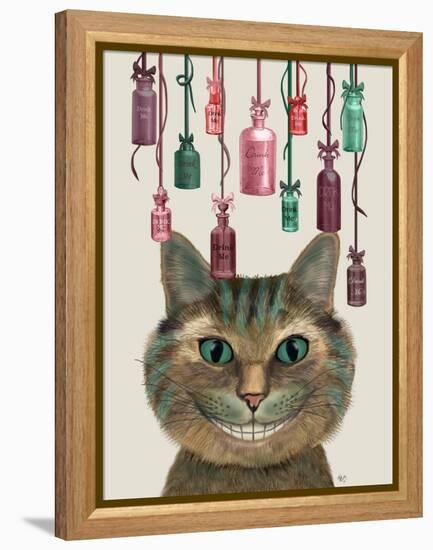 Cheshire Cat and Bottles-Fab Funky-Framed Stretched Canvas