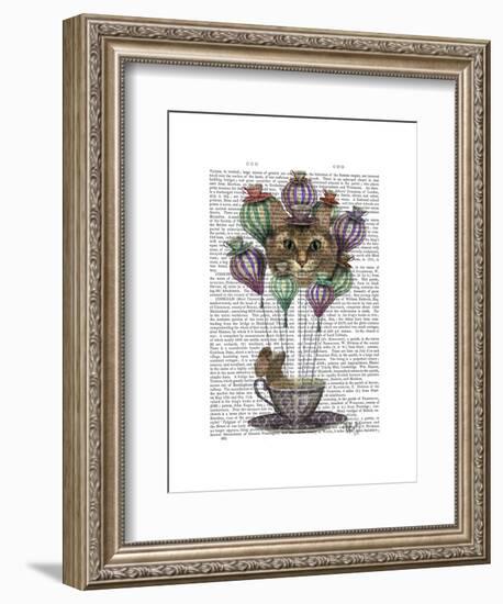 Cheshire Cat Hot Air Balloon-Fab Funky-Framed Art Print