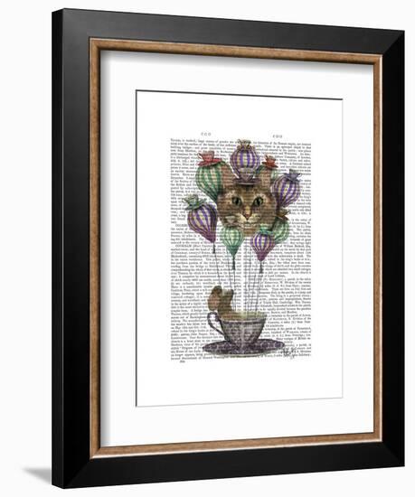 Cheshire Cat Hot Air Balloon-Fab Funky-Framed Art Print