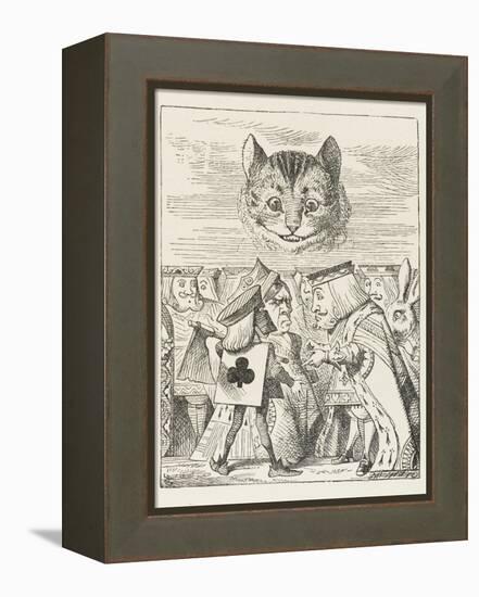 Cheshire Cat the King Queen and Executioner Argue About the Chishire Cat's Head-John Tenniel-Framed Premier Image Canvas