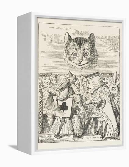 Cheshire Cat the King Queen and Executioner Argue About the Chishire Cat's Head-John Tenniel-Framed Premier Image Canvas