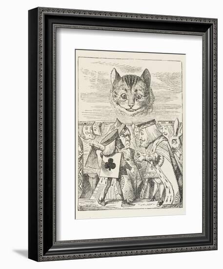 Cheshire Cat the King Queen and Executioner Argue About the Chishire Cat's Head-John Tenniel-Framed Photographic Print