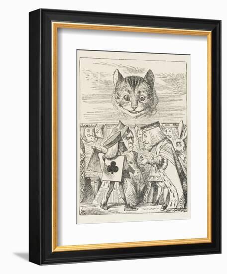 Cheshire Cat the King Queen and Executioner Argue About the Chishire Cat's Head-John Tenniel-Framed Photographic Print