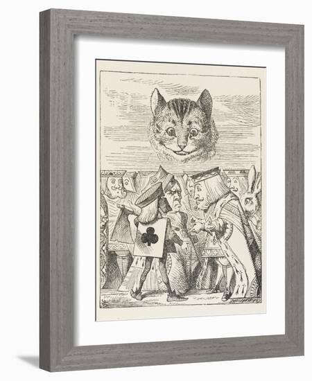 Cheshire Cat the King Queen and Executioner Argue About the Chishire Cat's Head-John Tenniel-Framed Photographic Print